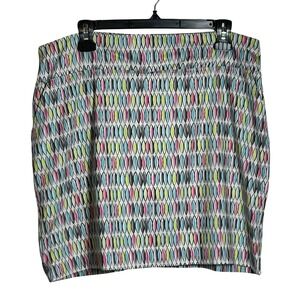 Page & Tuttle Golf Skort Size Large Geometric‎ Stretch Activewear Pickleball
